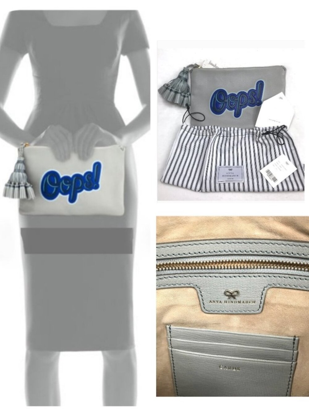 NWT Anya Hindmarch Georgiana Oops Tassel Clutch